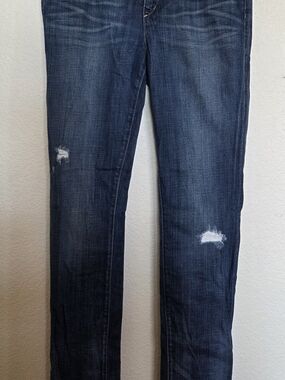 Joes Jeans Dark Wash Distressed Straight-Leg Jeans